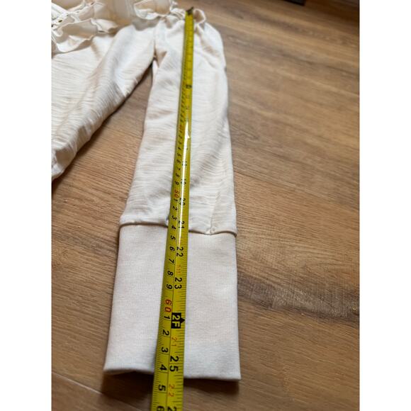 Nation LTD Tommie Frilly Henley Tee Off White Romantic Feminine Top Medium - Picture 4 of 7